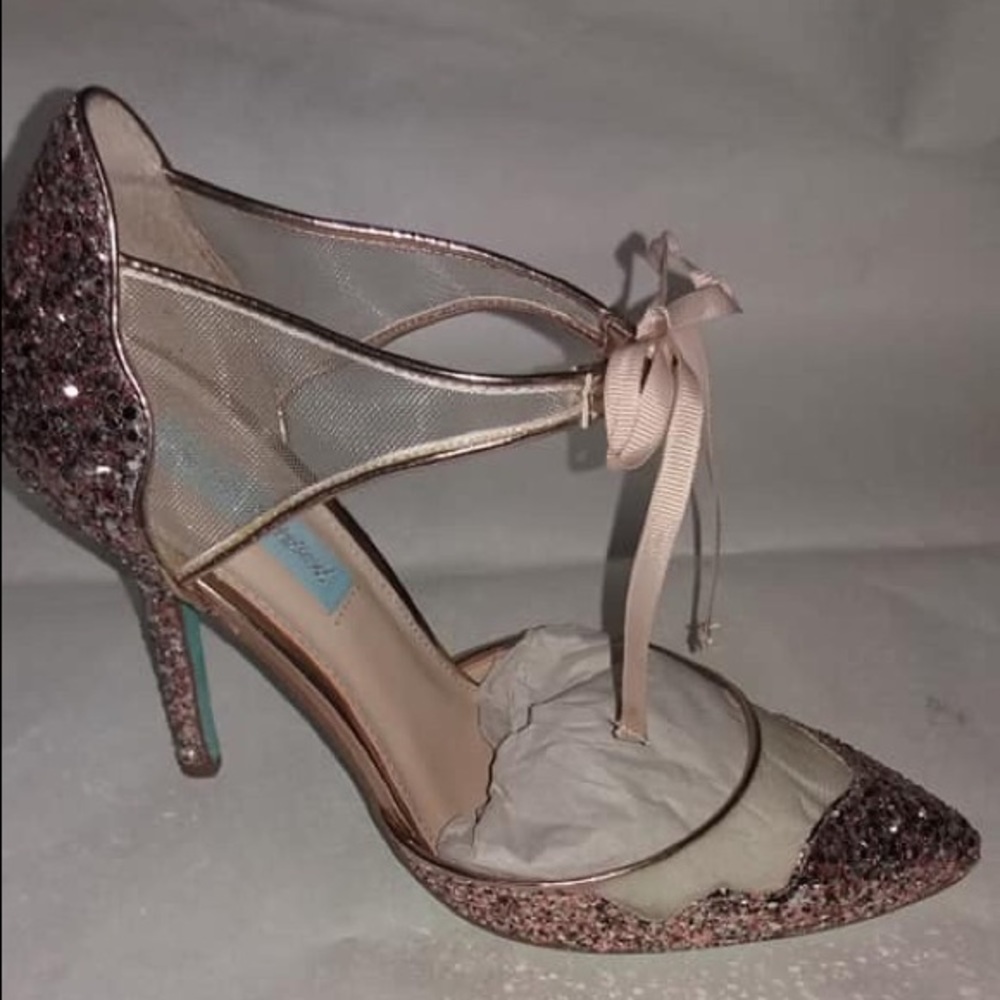 Stella Champagne Glitter Betsey Johnson Heels